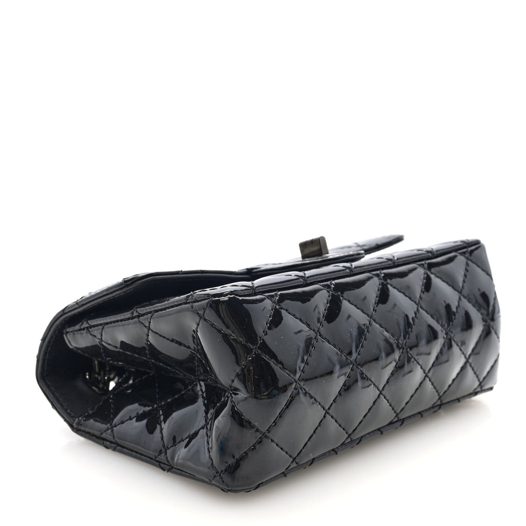 Patent Calfskin Quilted 2.55 Reissue Mini Flap So Black
