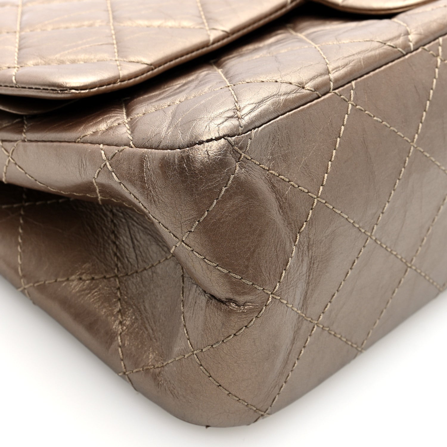 Metallic Aged Calfskin Quilted 2.55 Reissue 227 Flap Bronze