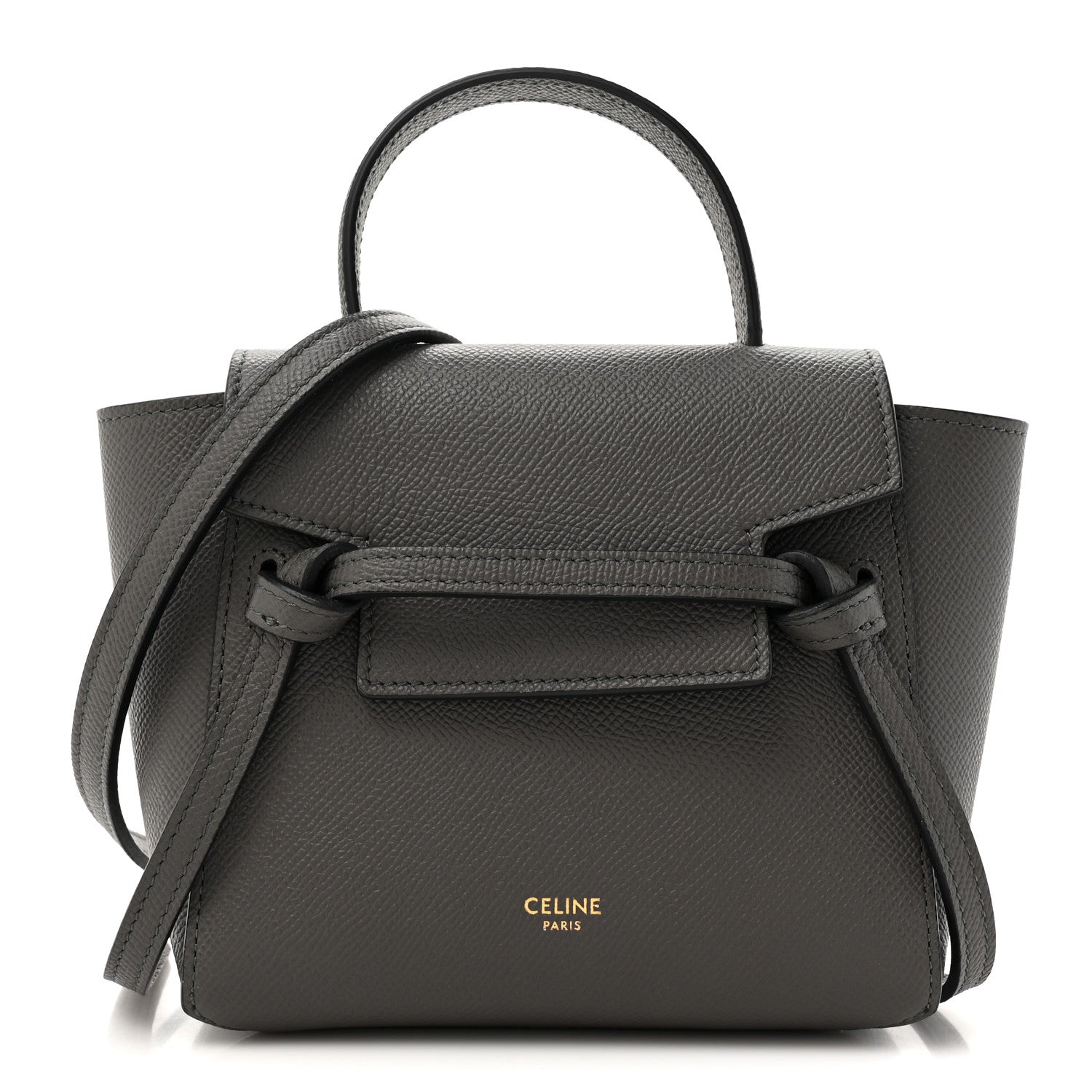 Grained Calfskin Pico Belt Bag Grey