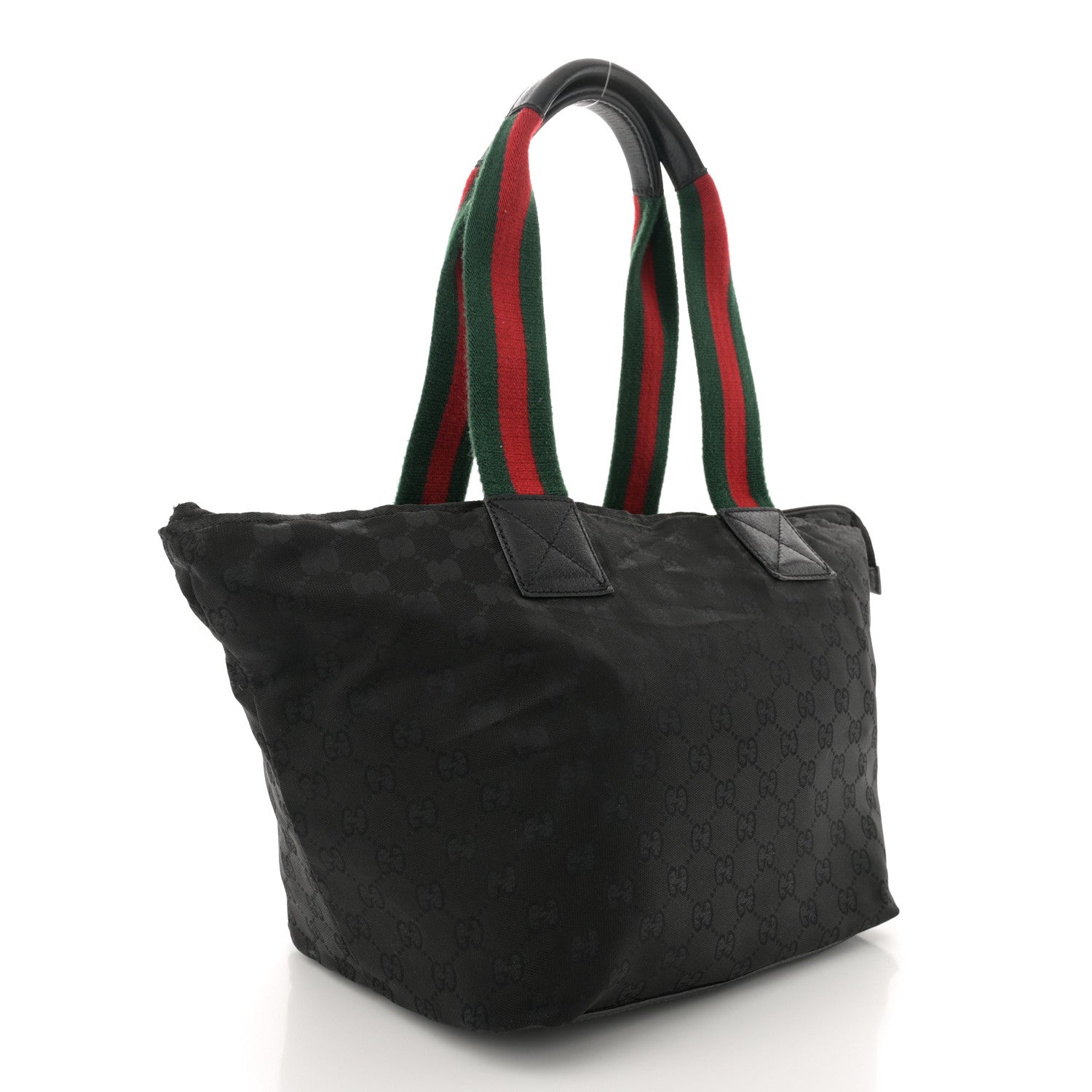 GG Monogram Medium Web Handle Bucket Tote Black