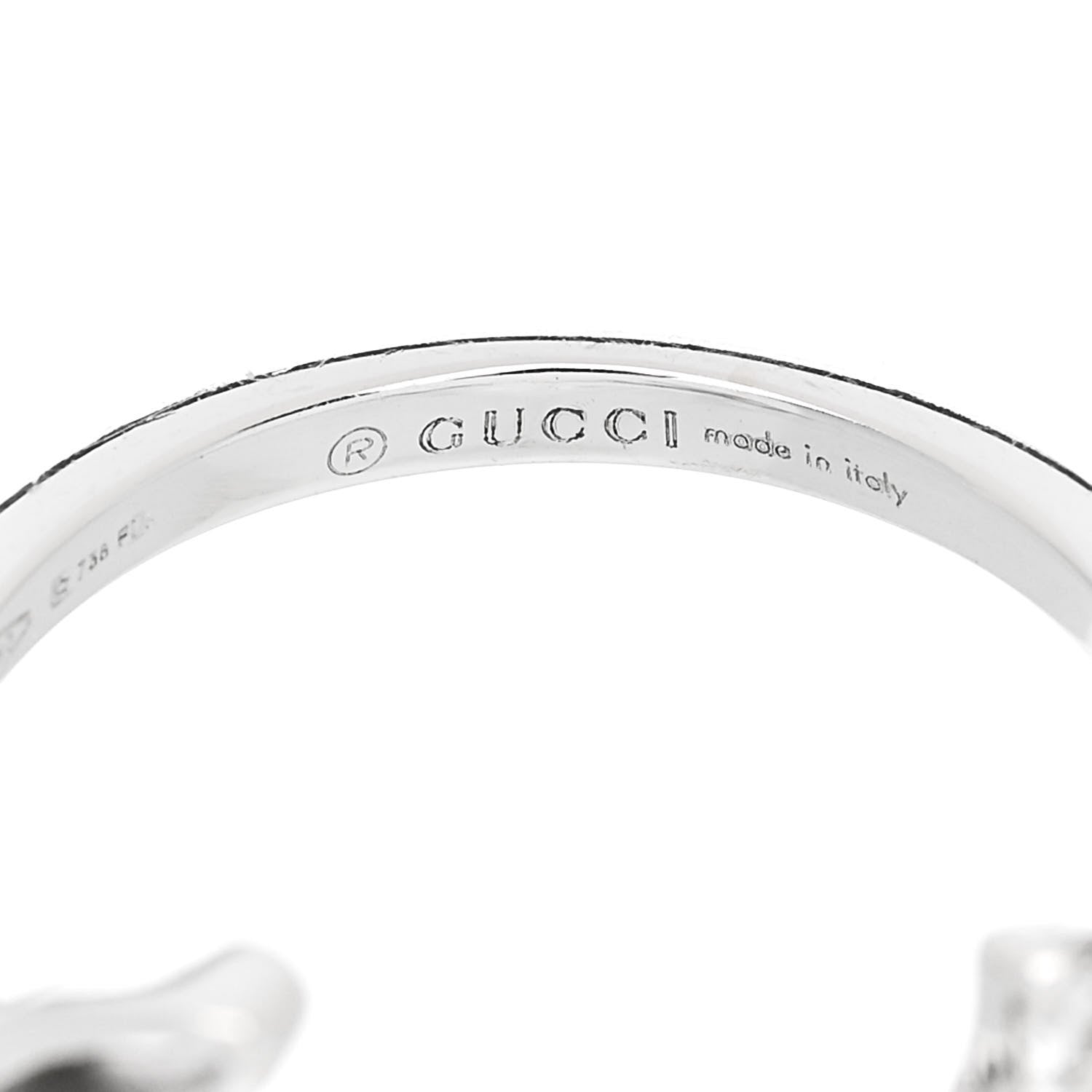 18K White Gold Diamond Logo Script Ring 47 4