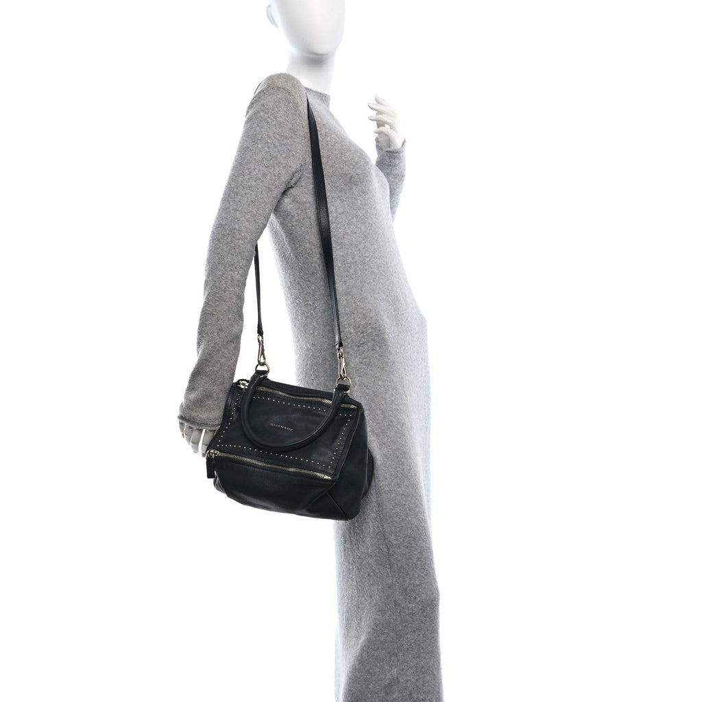 Calfskin Studded Medium Pandora Black