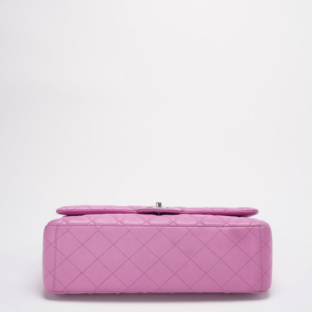 Chanel Timeless Classic Flap Bag Maxi Lilac Purple with Silver Hardware