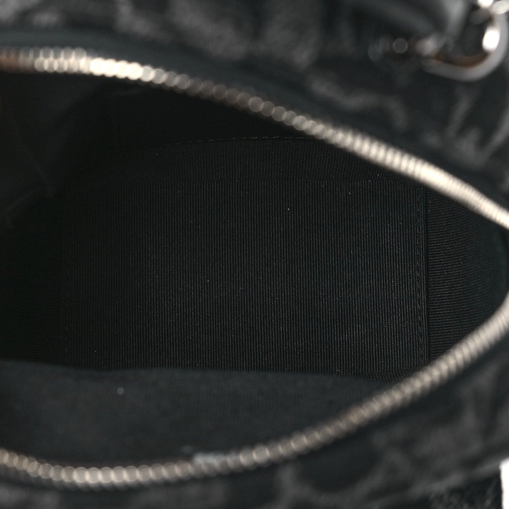 Denim Quilted Flower CC Mini Classic Backpack Black