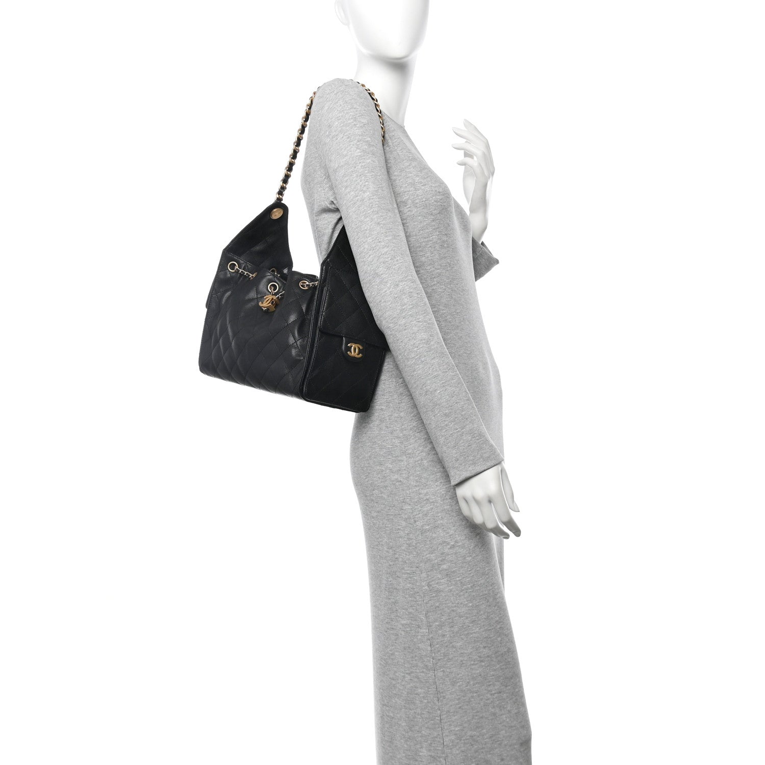 Caviar Quilted Small Chanel 25 Handbag Black