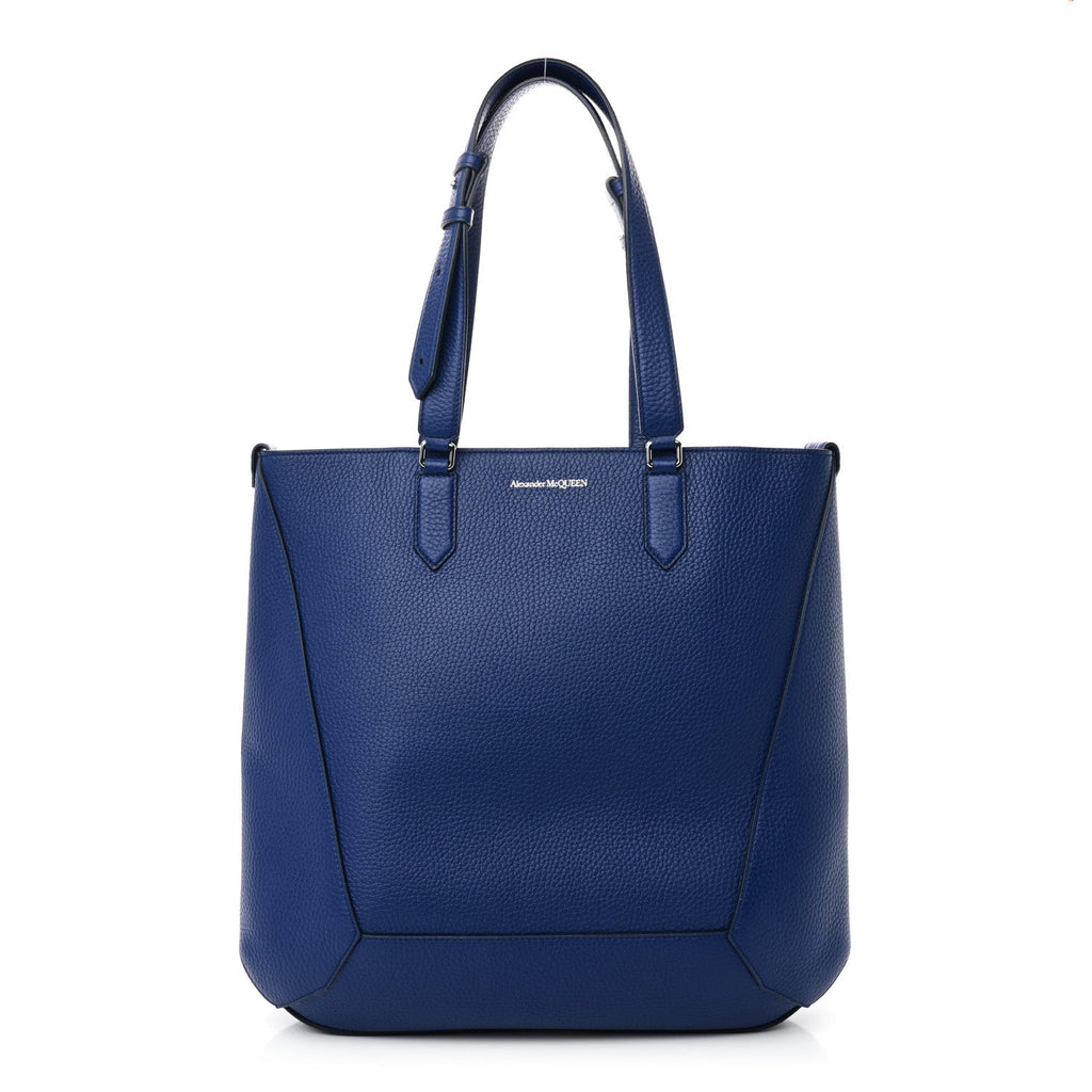 Grained Calfskin Medium Edge Tote Blue