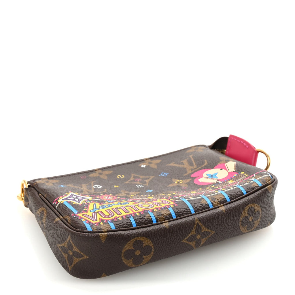 Monogram 2020 Christmas Animation Roller Coaster Mini Pochette Accessories Pivoine