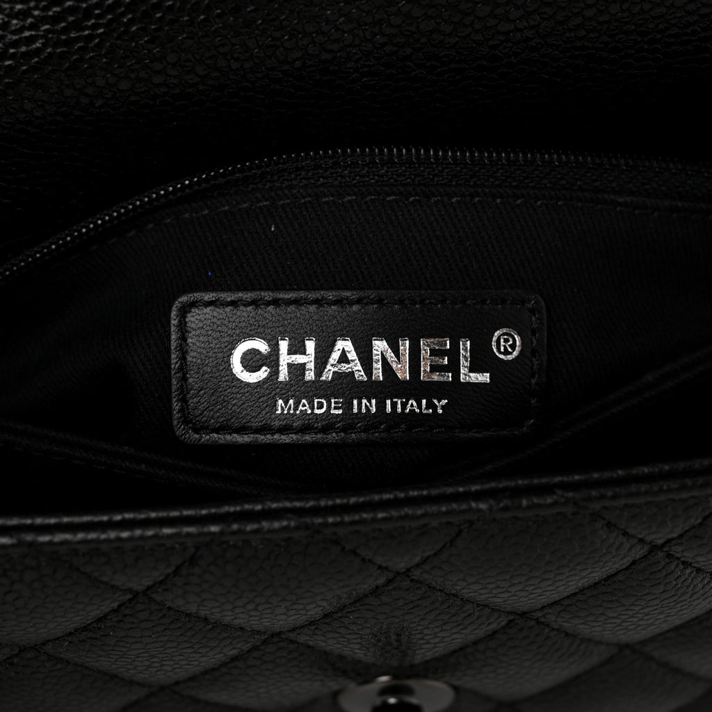 Caviar Quilted Mini Coco Handle Flap So Black