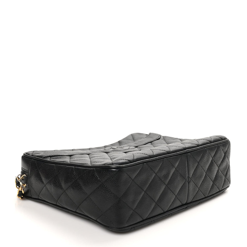 Caviar Quilted Camera Case Black