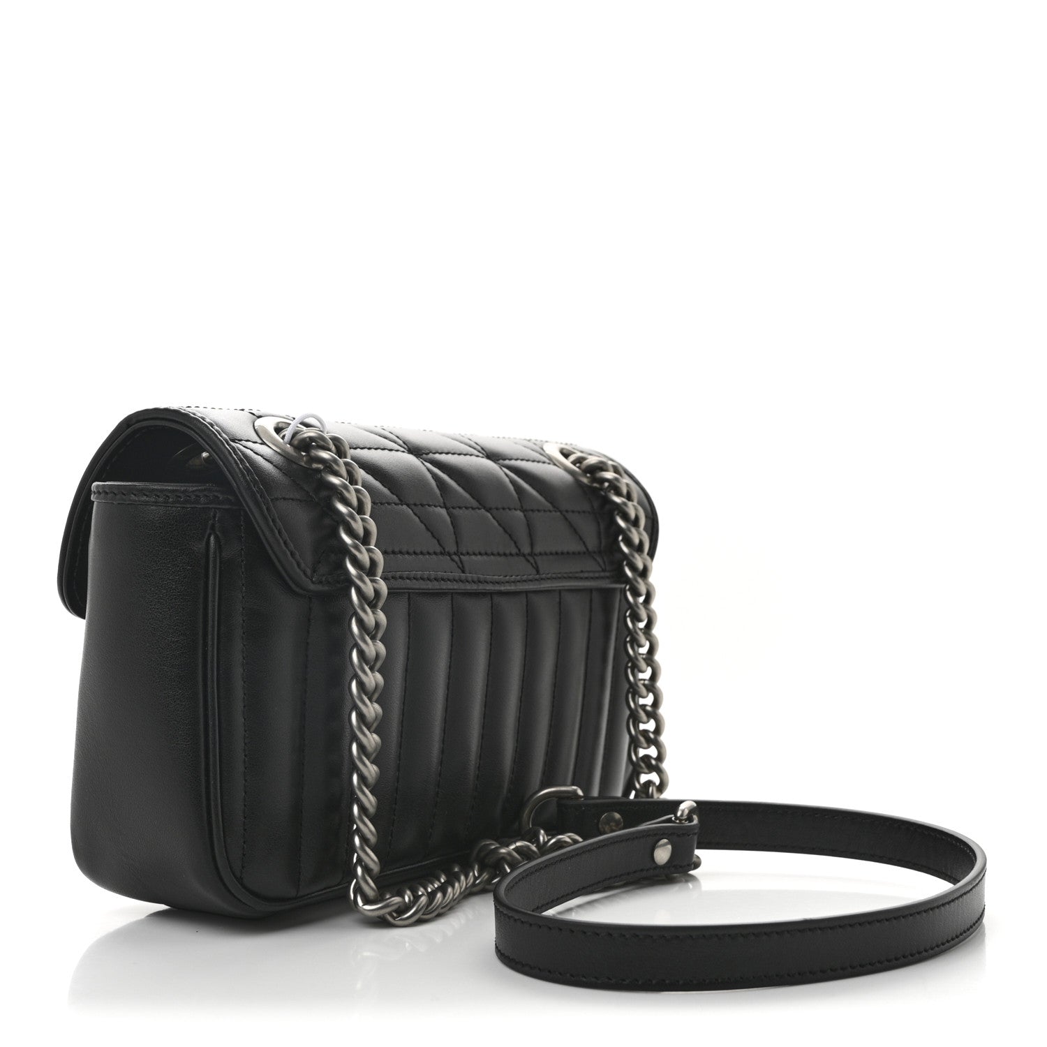 Calfskin Matelasse Aria Mini GG Marmont Shoulder Bag Black
