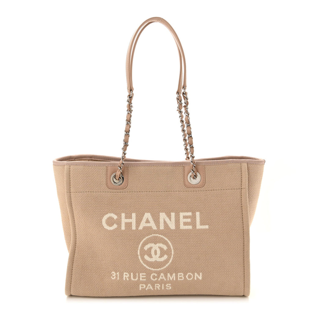 Mixed Fibers Small Deauville Tote Beige