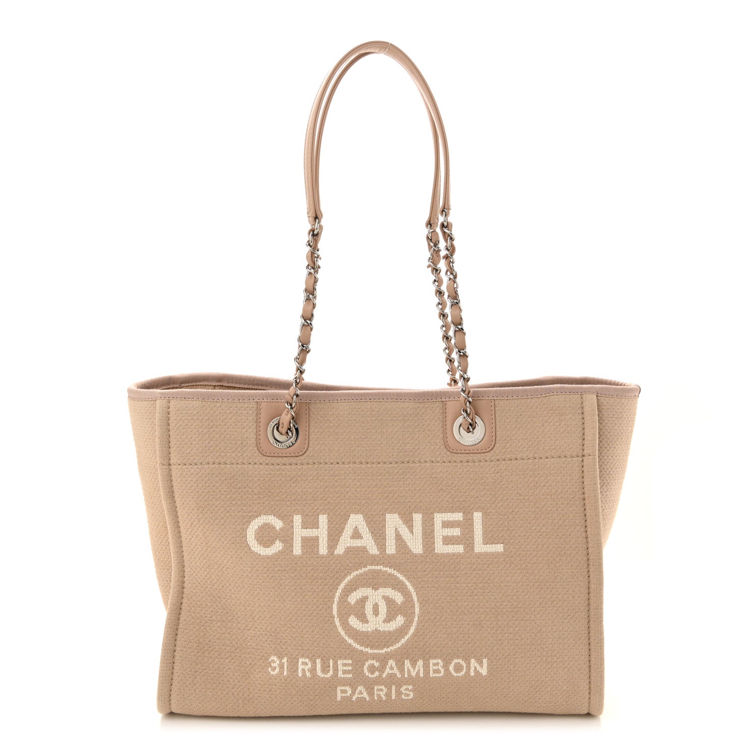 Mixed Fibers Small Deauville Tote Beige