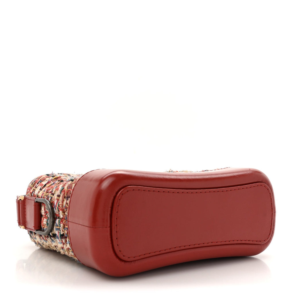 Tweed Calfskin Small Gabrielle Hobo Red Multicolor