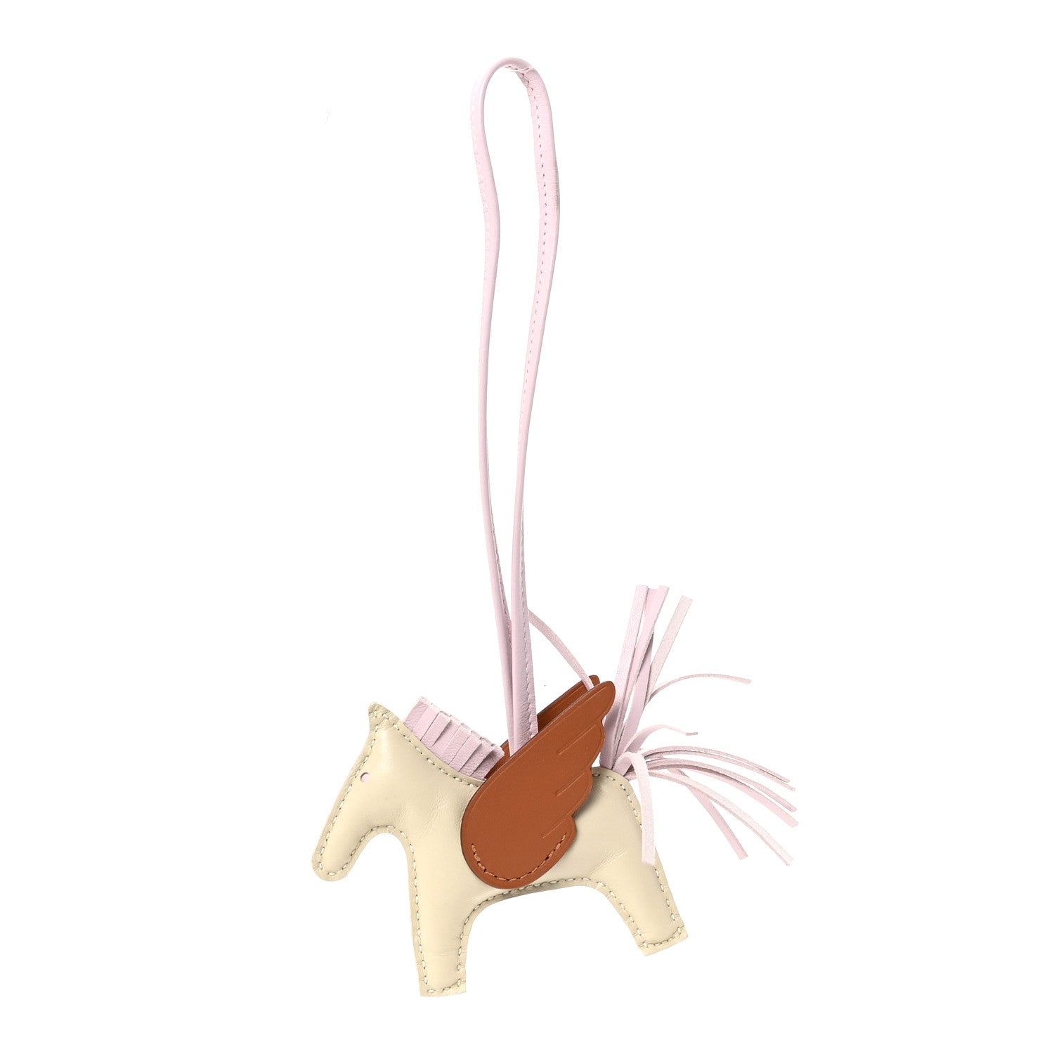 Milo Lambskin Grigri Rodeo Pegase Horse Bag Charm PM Craie Gold Mauve Pale
