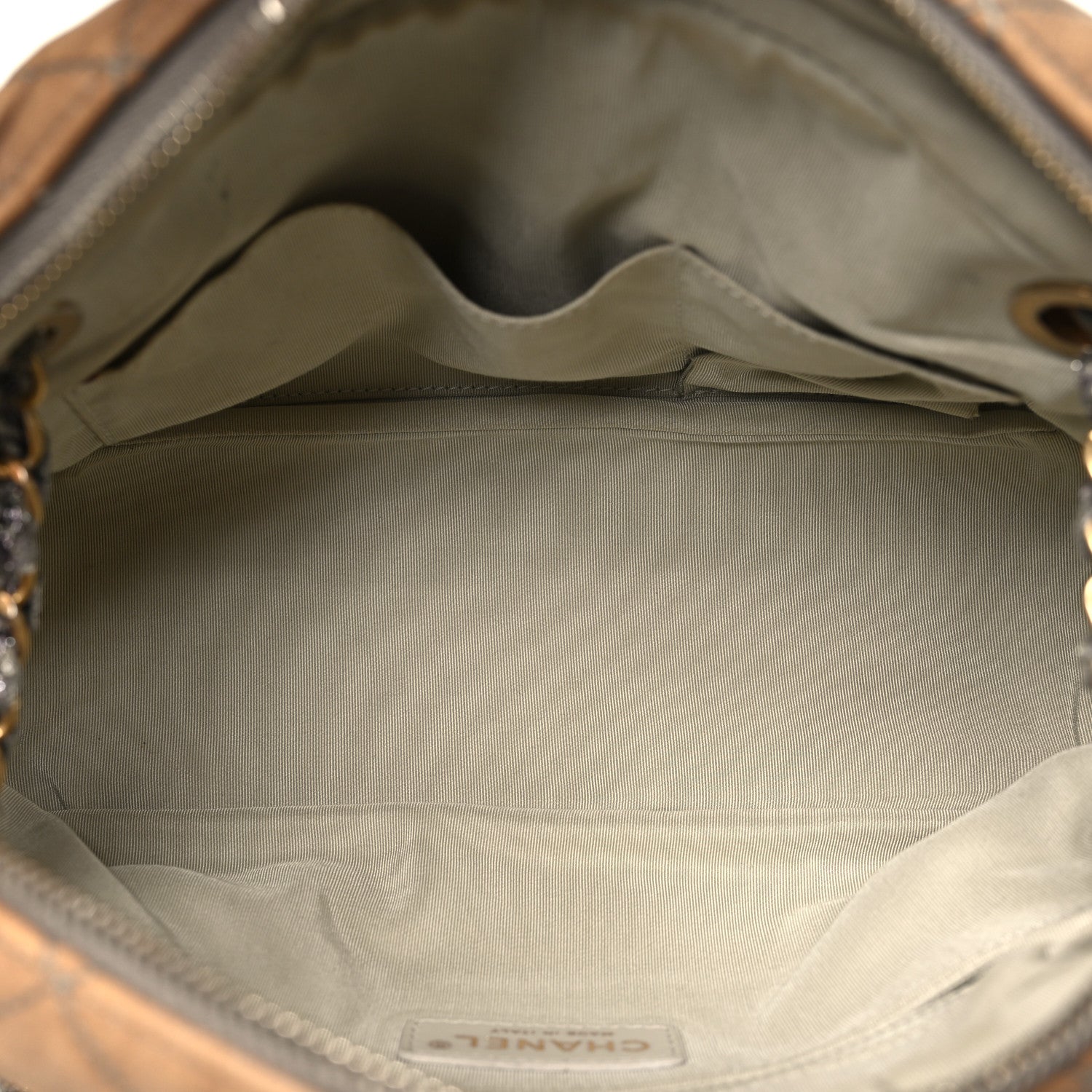 Iridescent Calfskin Tweed Bowler Bag Brown