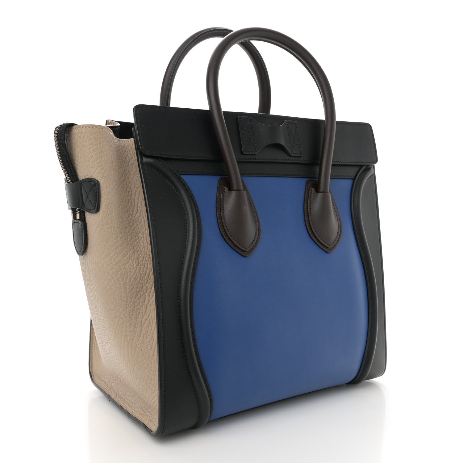 Elephant Calfskin Mini Tri-Color Luggage Indigo