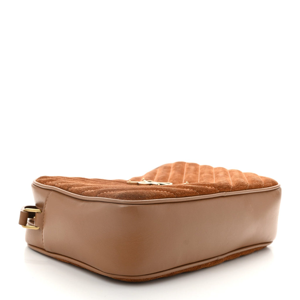 Suede Matelasse Monogram Lou Camera Bag Cinnamon
