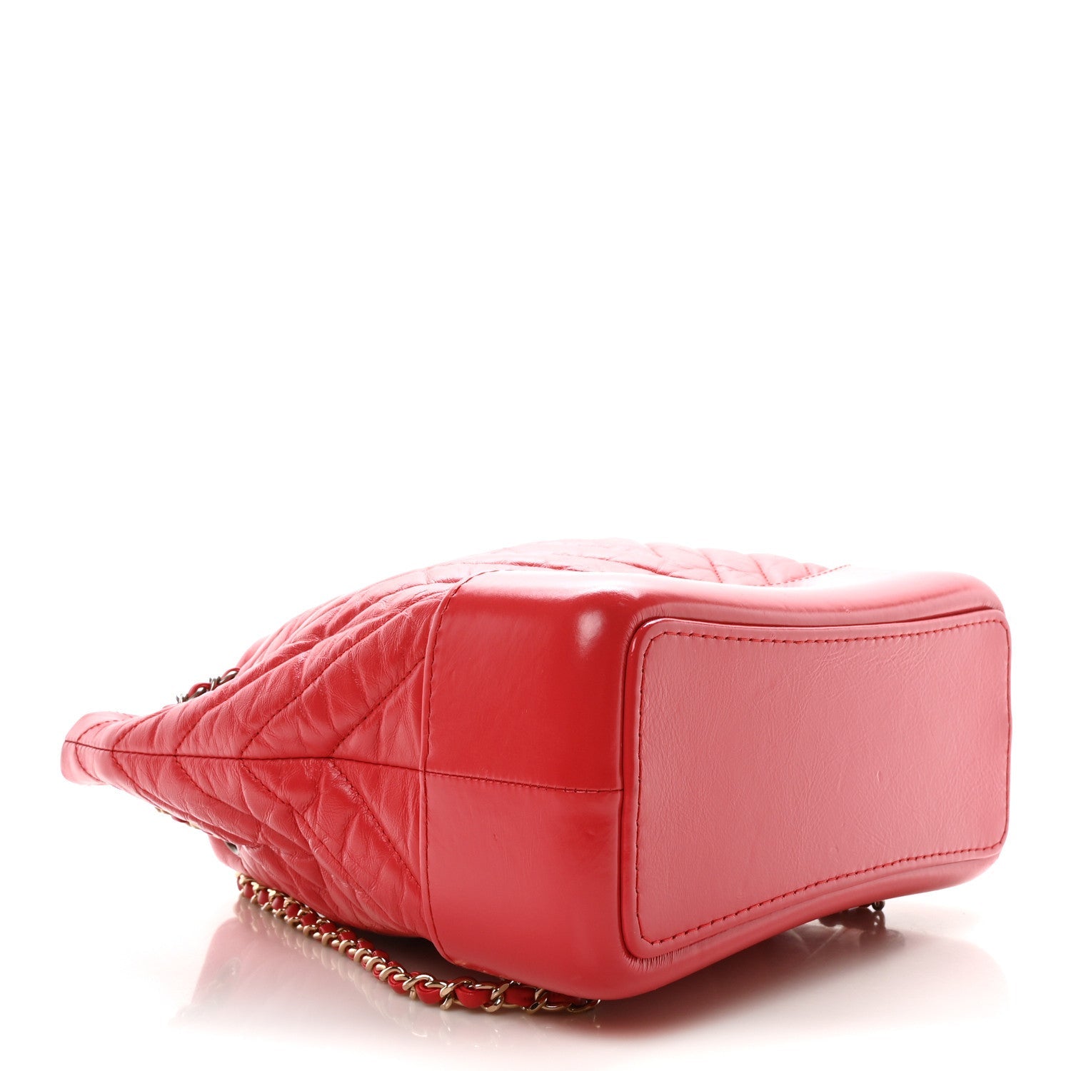 Aged Calfskin Chevron Quilted Small Gabrielle Backpack Dark Pink