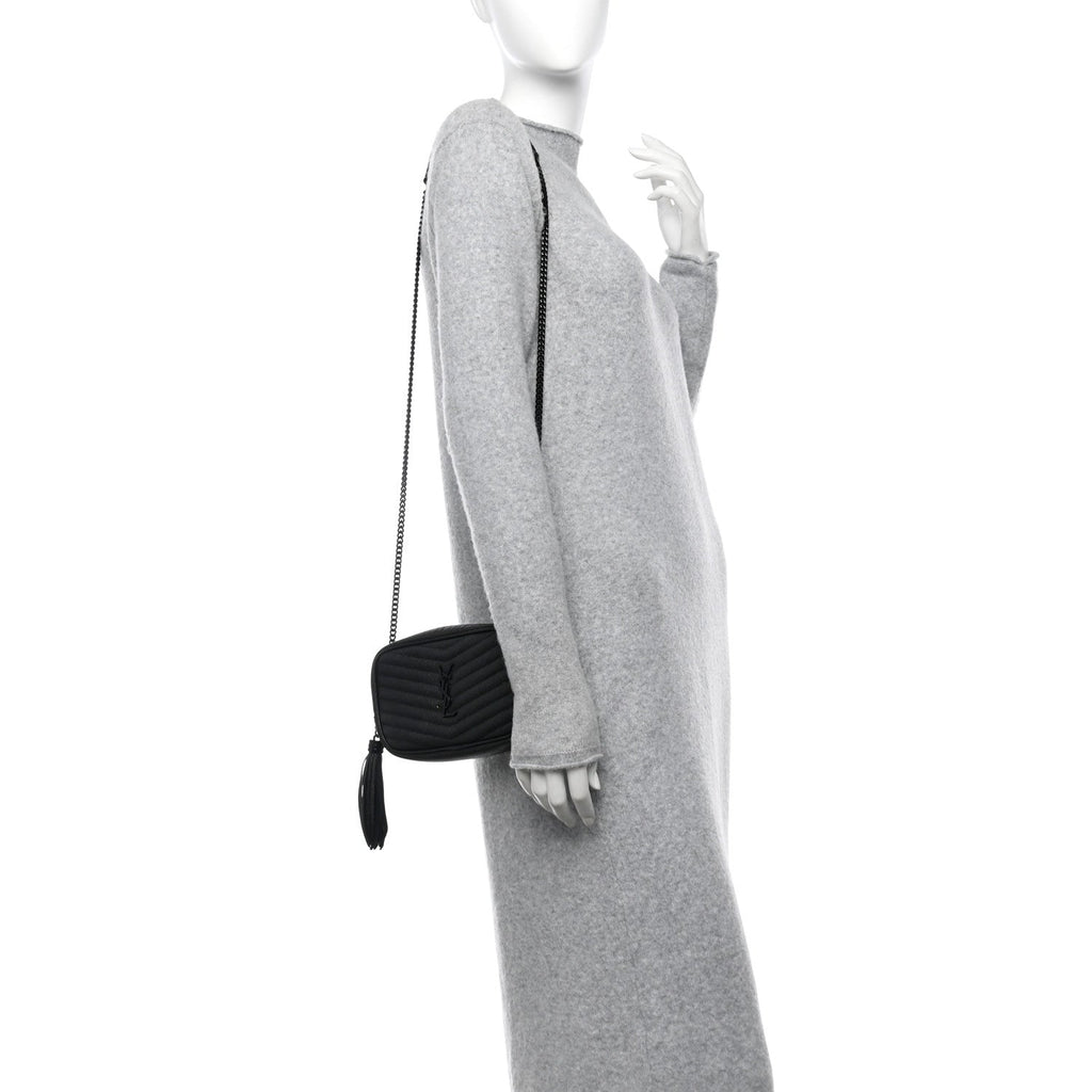 Grain De Poudre Matelasse Monochrome Monogram Mini Lou Camera Bag Black