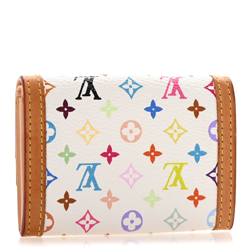 Monogram Multicolor Porte-Monnaie Plat Coin Purse White