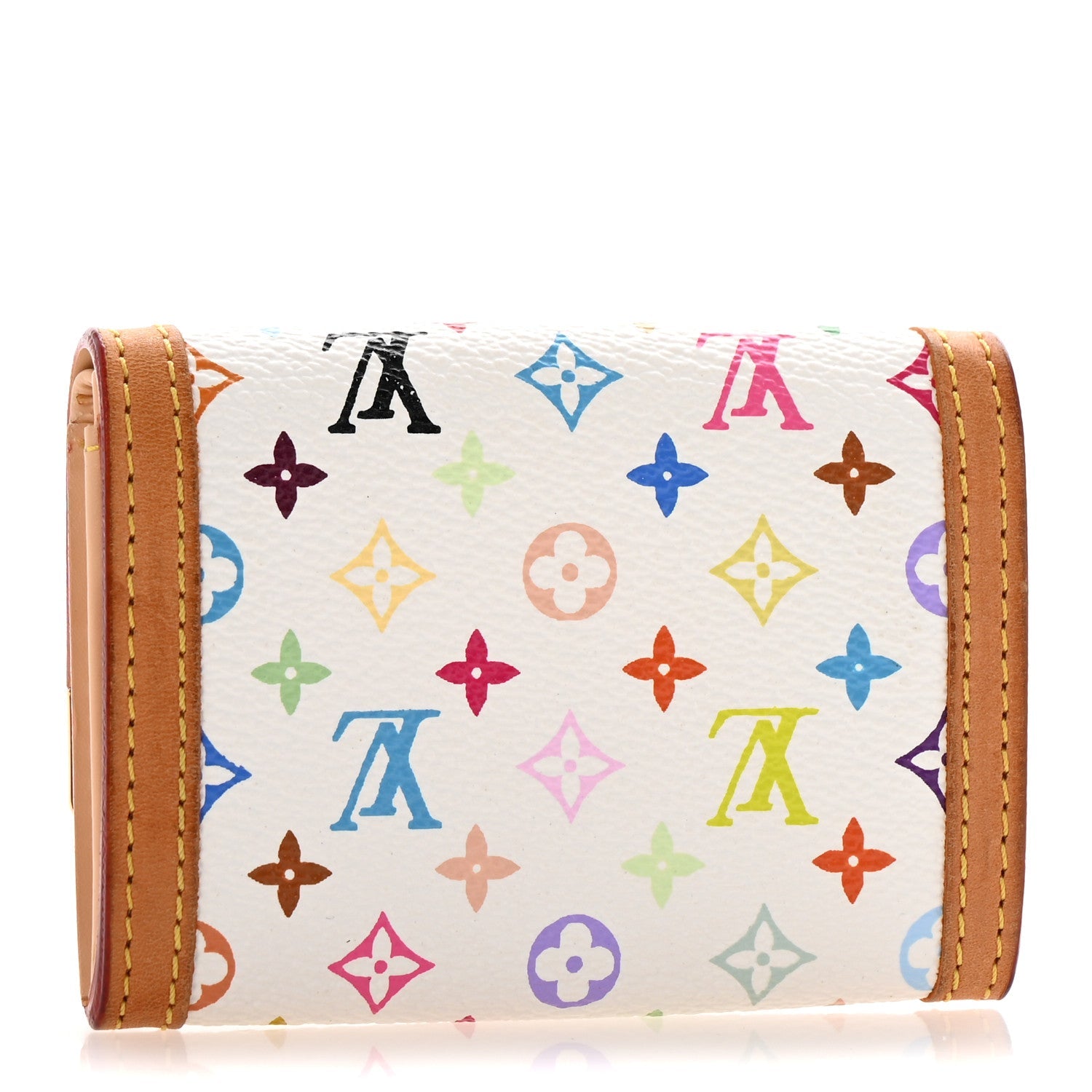 Monogram Multicolor Porte-Monnaie Plat Coin Purse White