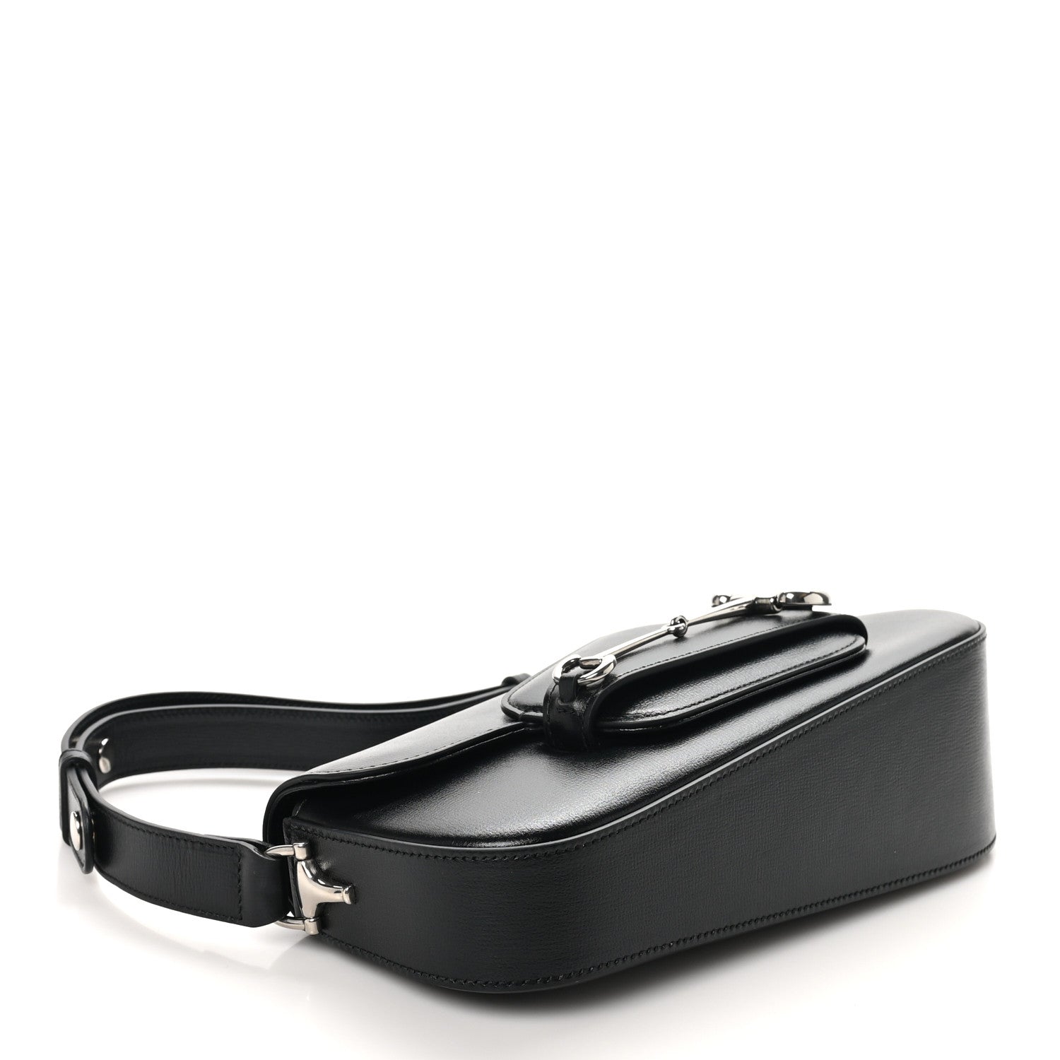 Calfskin Small Horsebit 1955 Asymmetric Shoulder Bag Black