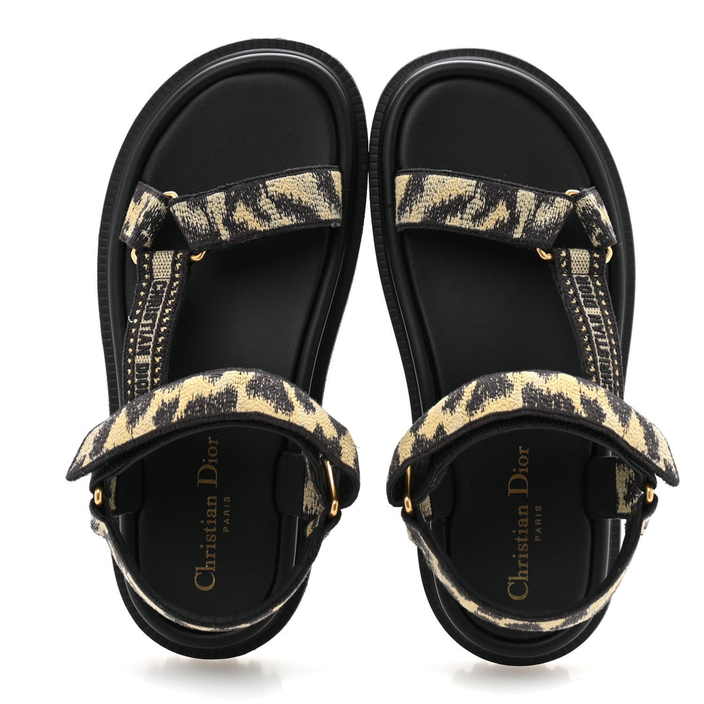 Technical Fabric Mizza Print Dioract Sandals 37 Beige Multicolor