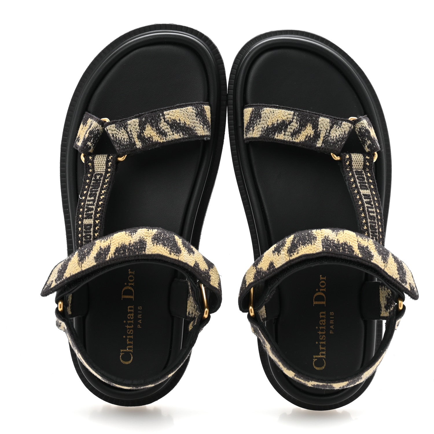 Technical Fabric Mizza Print Dioract Sandals 37 Beige Multicolor