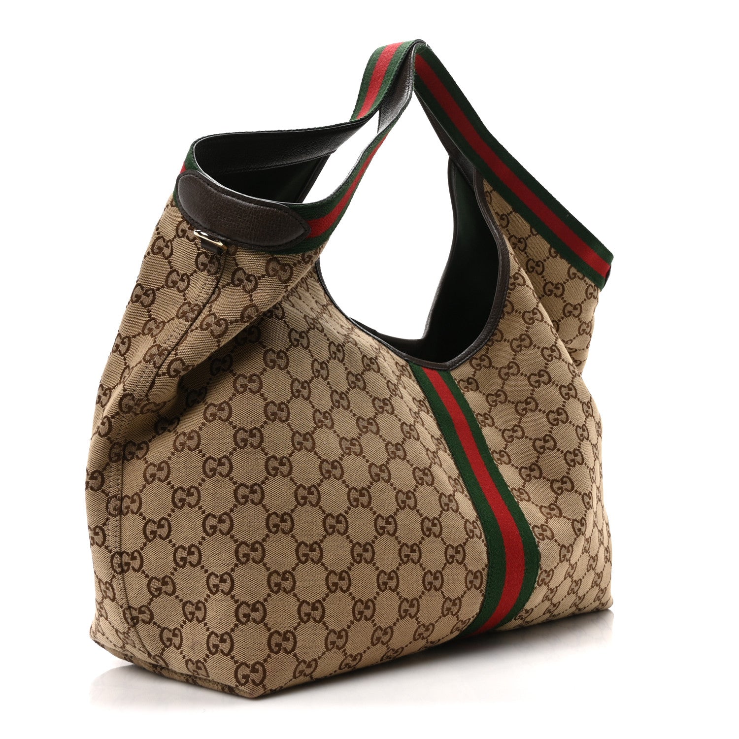 GG Supreme Monogram Web Large Giglio Tote Brown