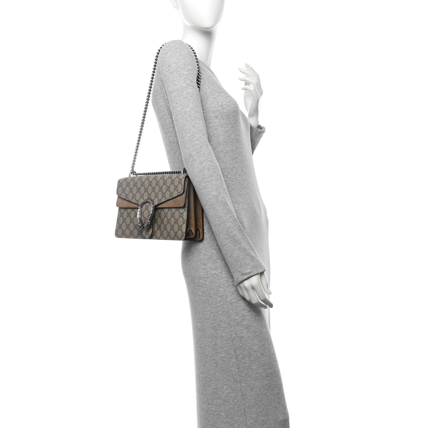 GG Supreme Monogram Small Dionysus Shoulder Bag Taupe