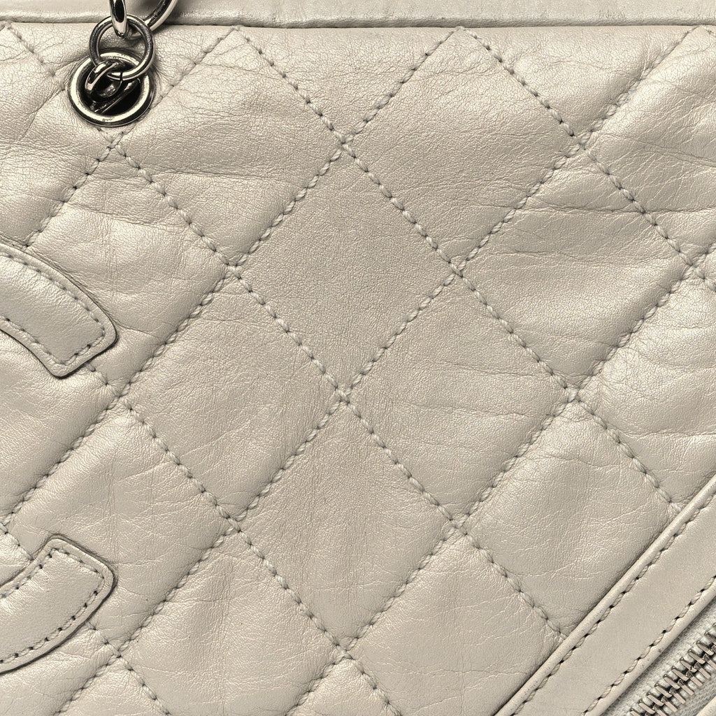 Aged Calfskin Quilted Cotton Club Bowler Pearl