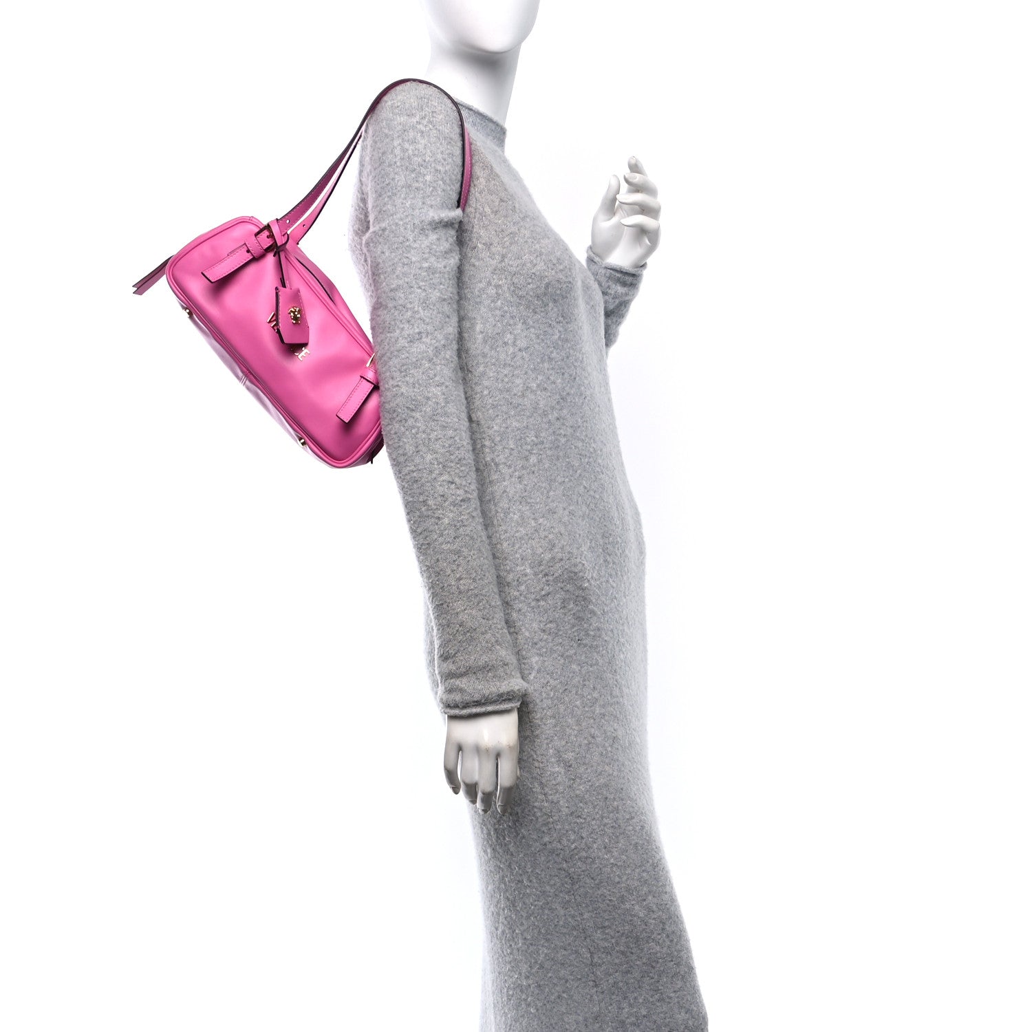 Lambskin Tag Bowling Bag Pink