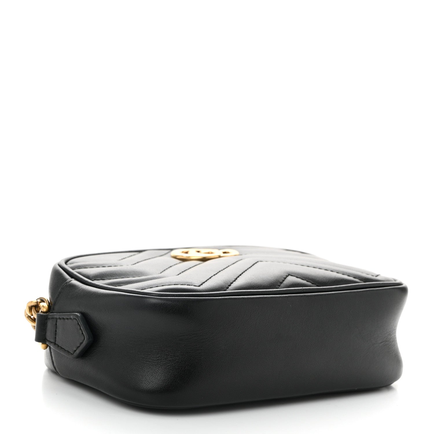 Calfskin Matelasse Mini GG Marmont Chain Shoulder Bag Black