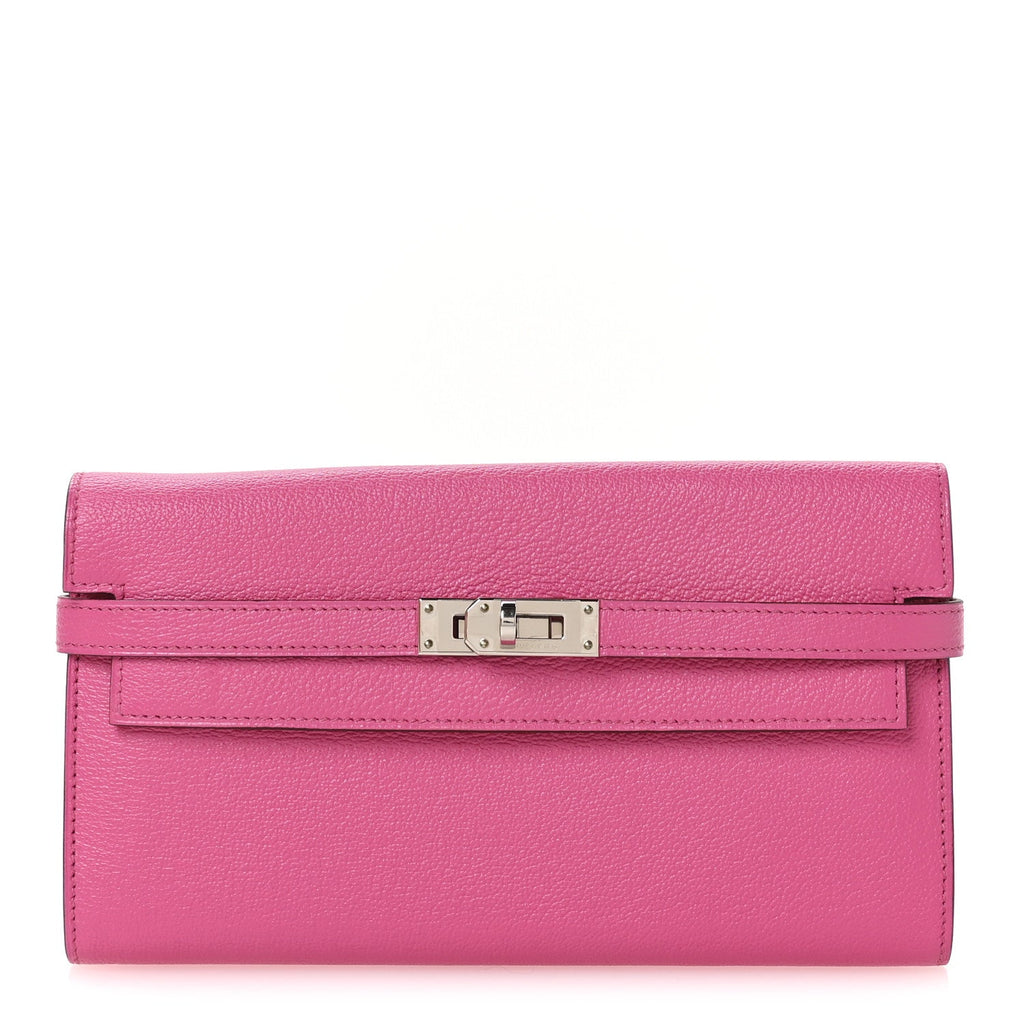 Chevre Mysore Kelly Longue Wallet Rose Tyrien
