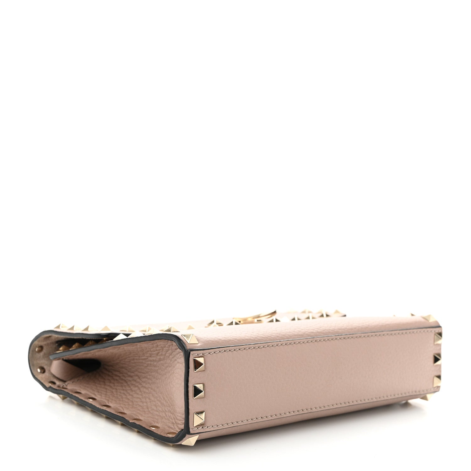 Pebbled Calfskin Medium Rockstud Flip Lock Crossbody Bag Poudre