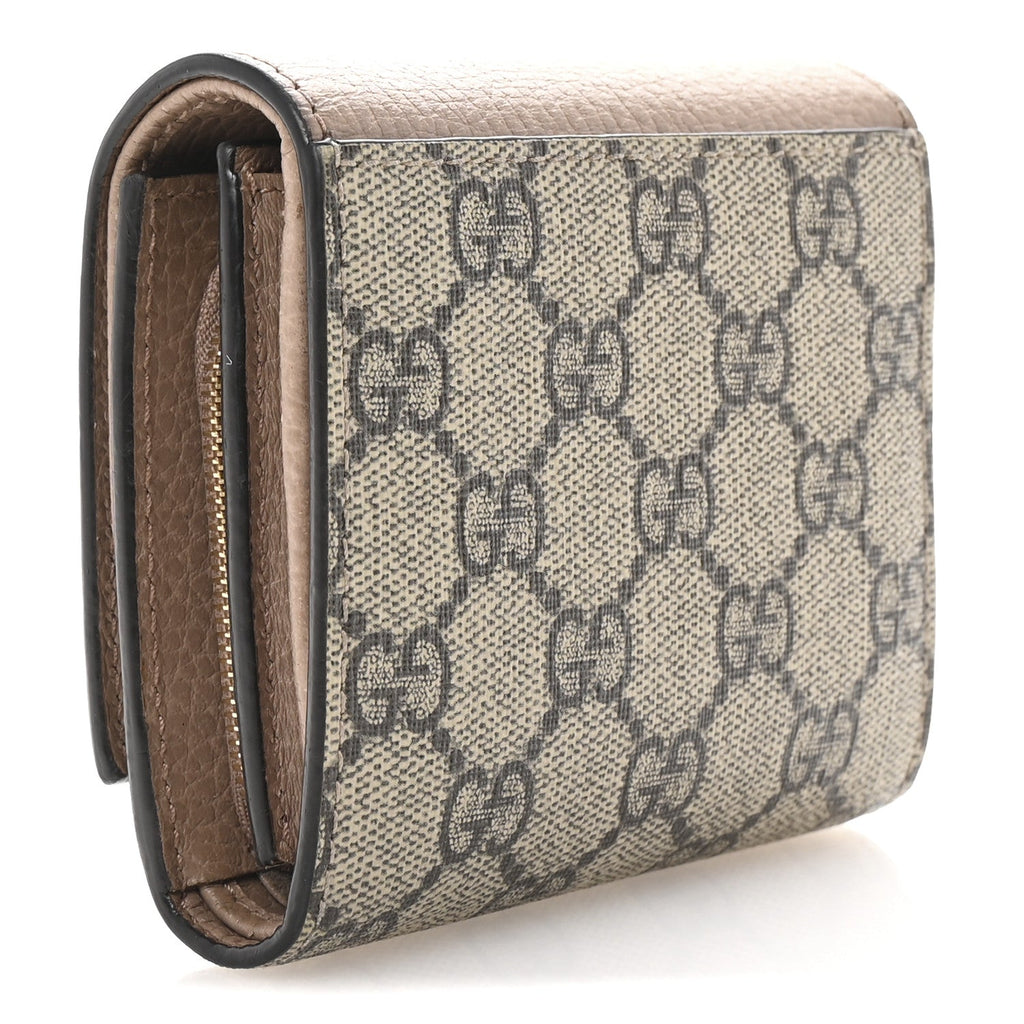 Dollar Calfskin GG Supreme Monogram Medium GG Marmont  Case Porcelain Rose Beige Ebony