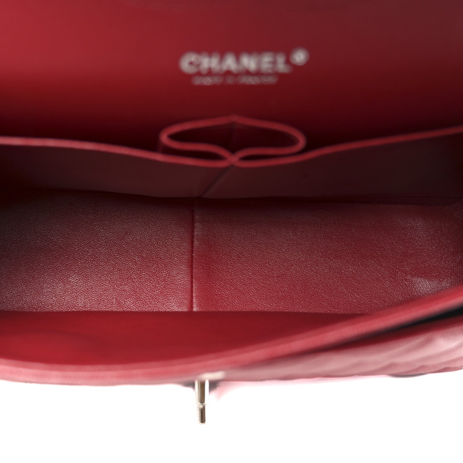 Caviar Quilted Jumbo Double Flap Dark Red