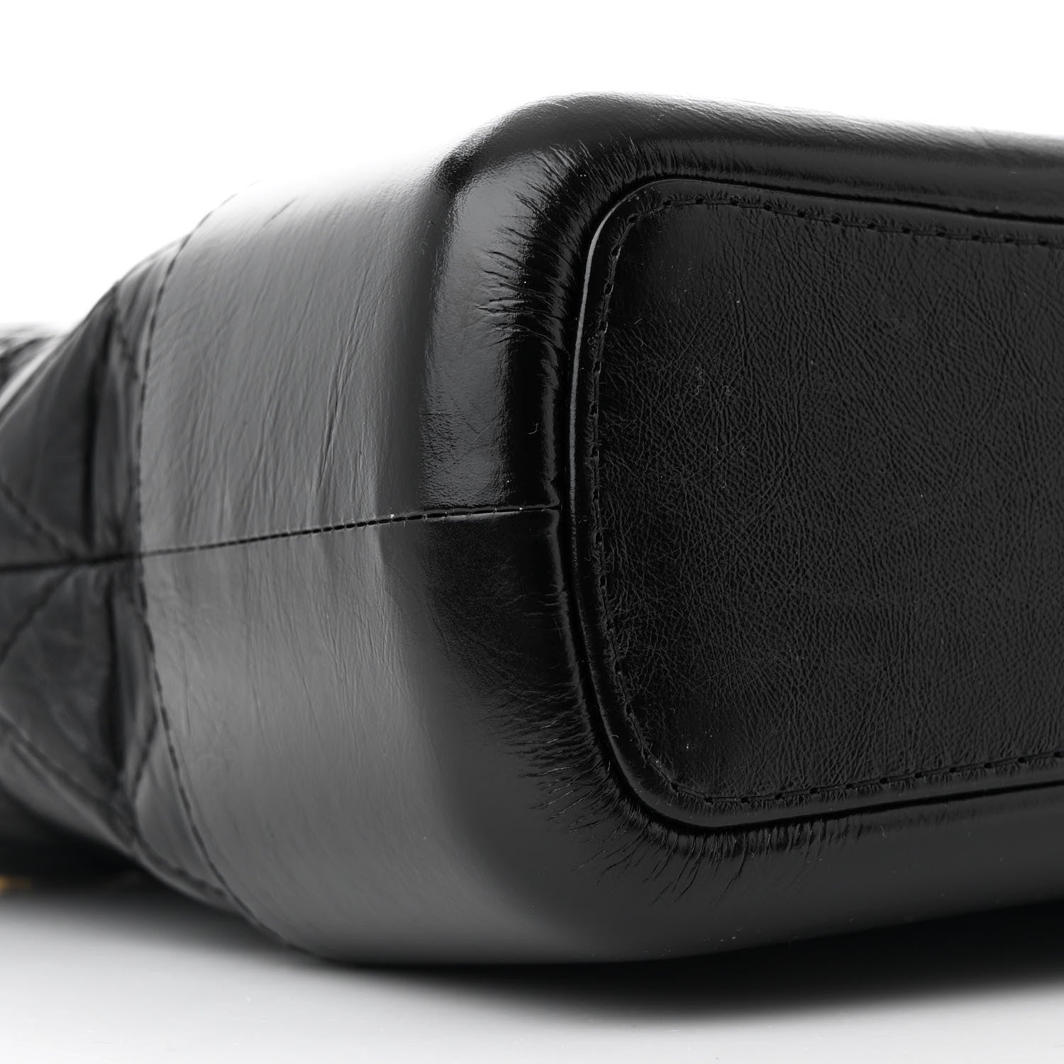 Aged Calfskin Quilted Medium Gabrielle Hobo Black