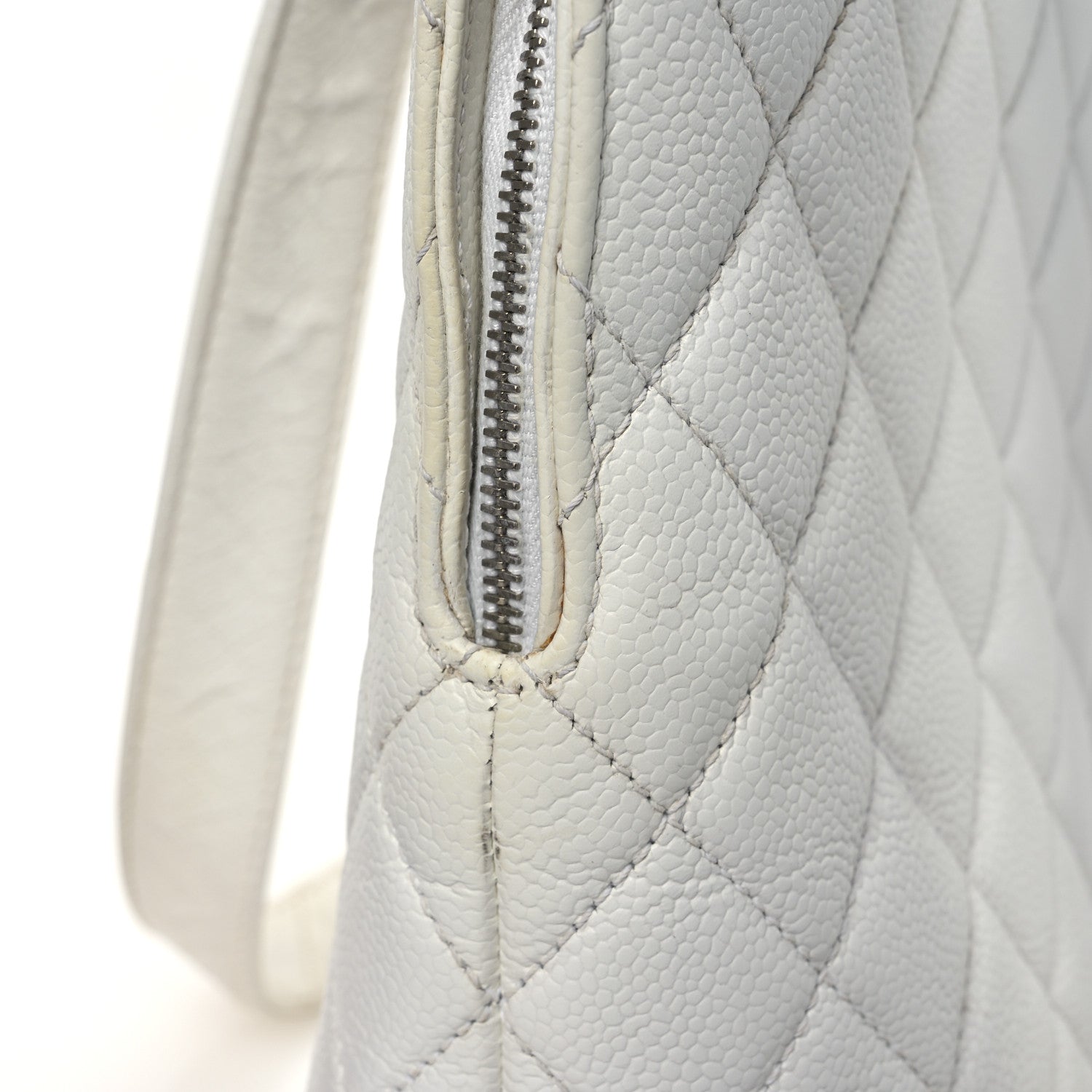 Caviar Quilted Shoulder Bag White