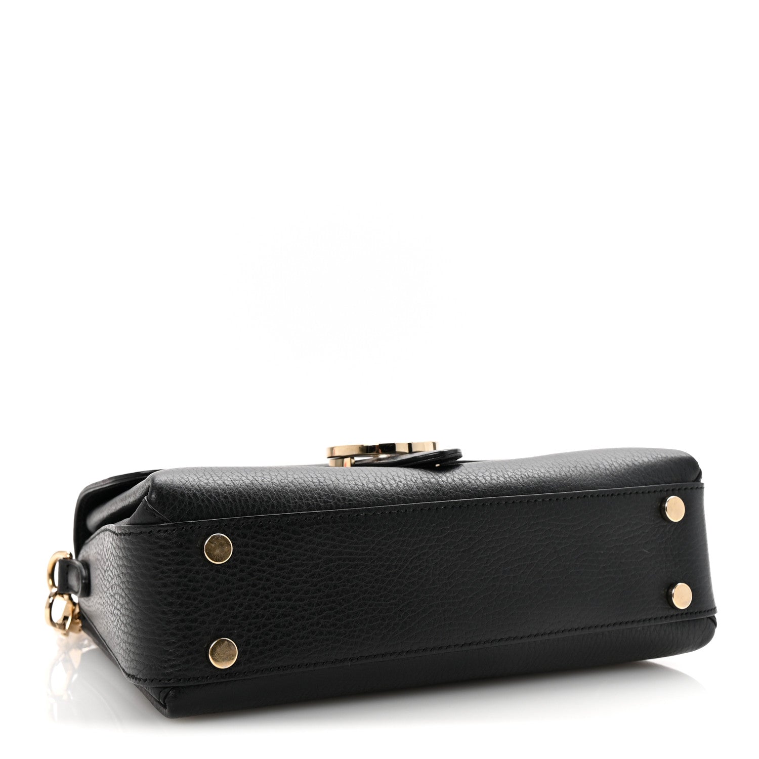 Dollar Calfskin Interlocking G Top Handle Shoulder Bag Black