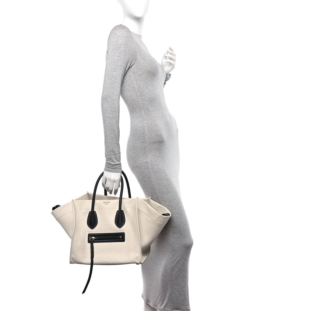 Cotton Canvas Medium Phantom Luggage White
