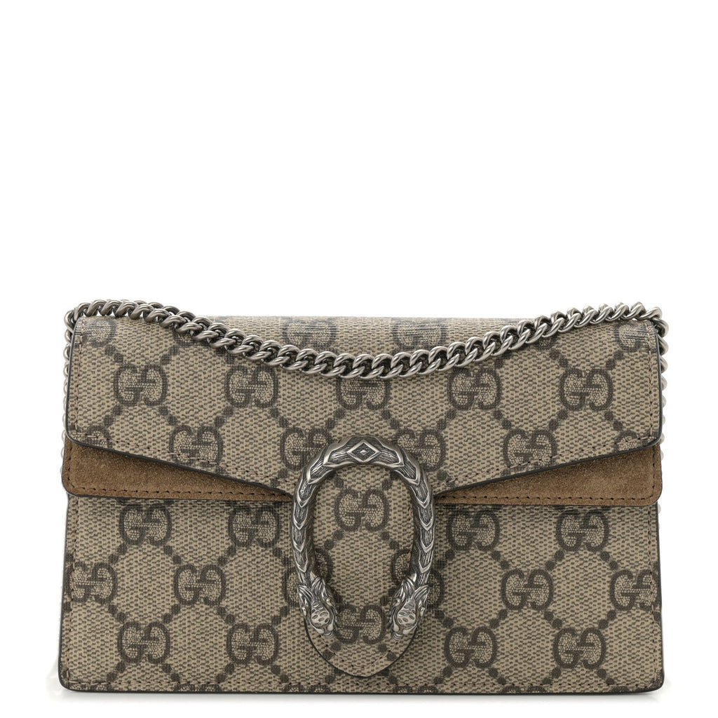 GG Supreme Monogram Super Mini Dionysus Shoulder Bag Taupe