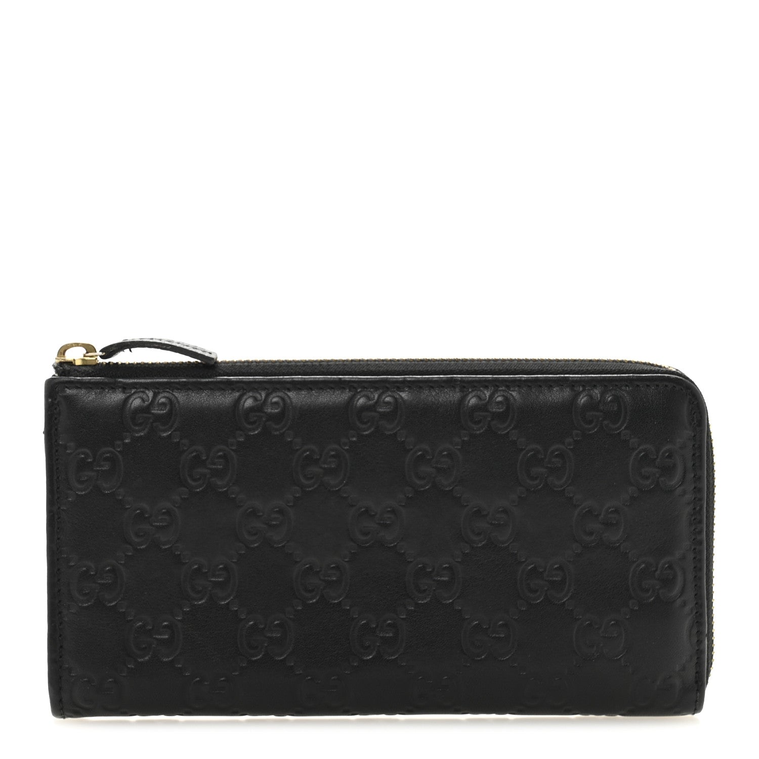 Guccissima Signature Zip Around Organizer Wallet Black