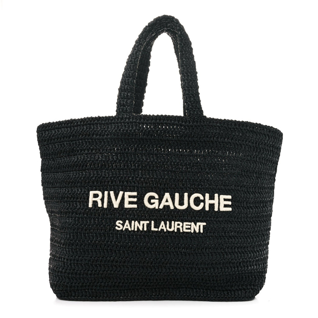 Raffia Rive Gauche Tote Black