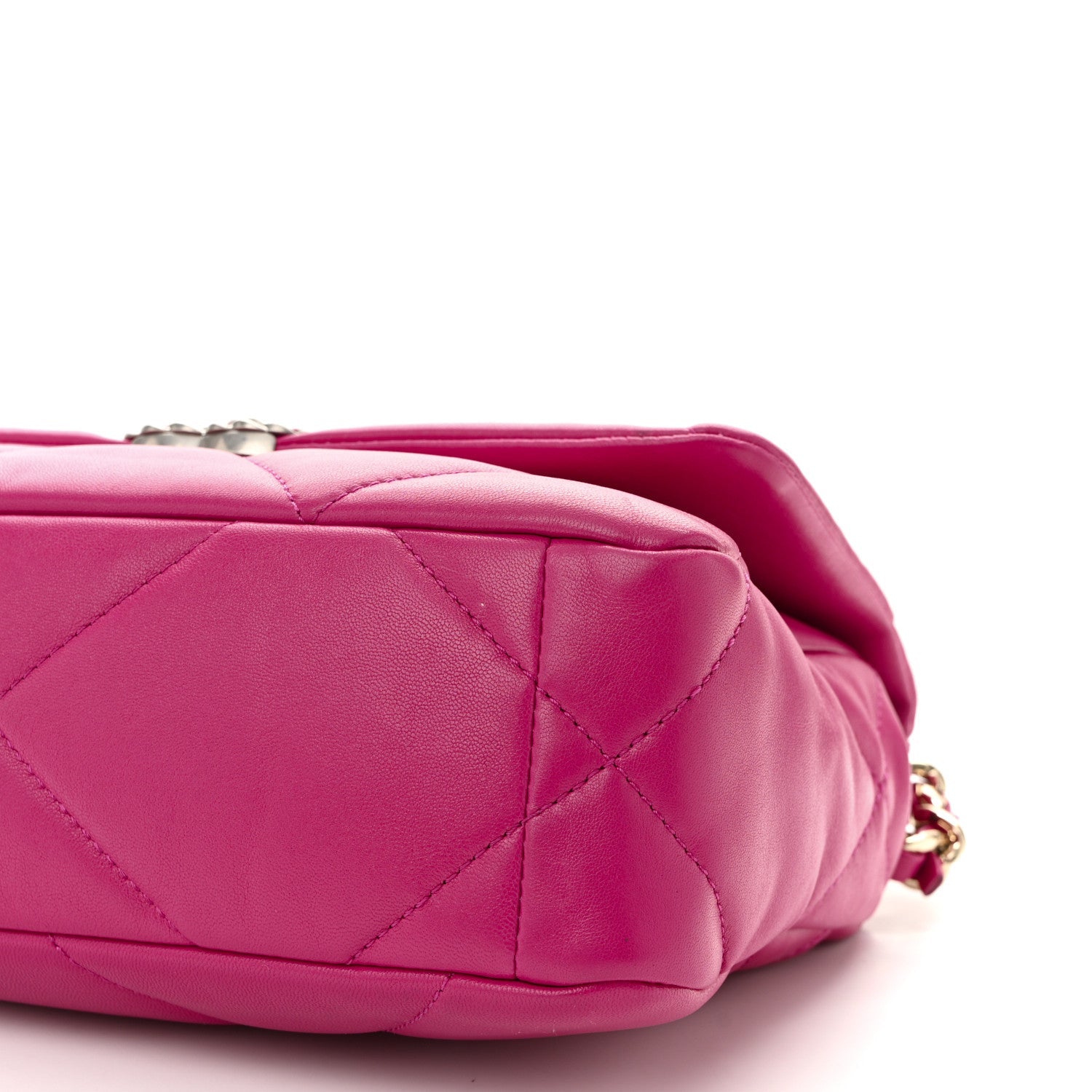 Lambskin Quilted Medium Chanel 19 Flap Dark Pink