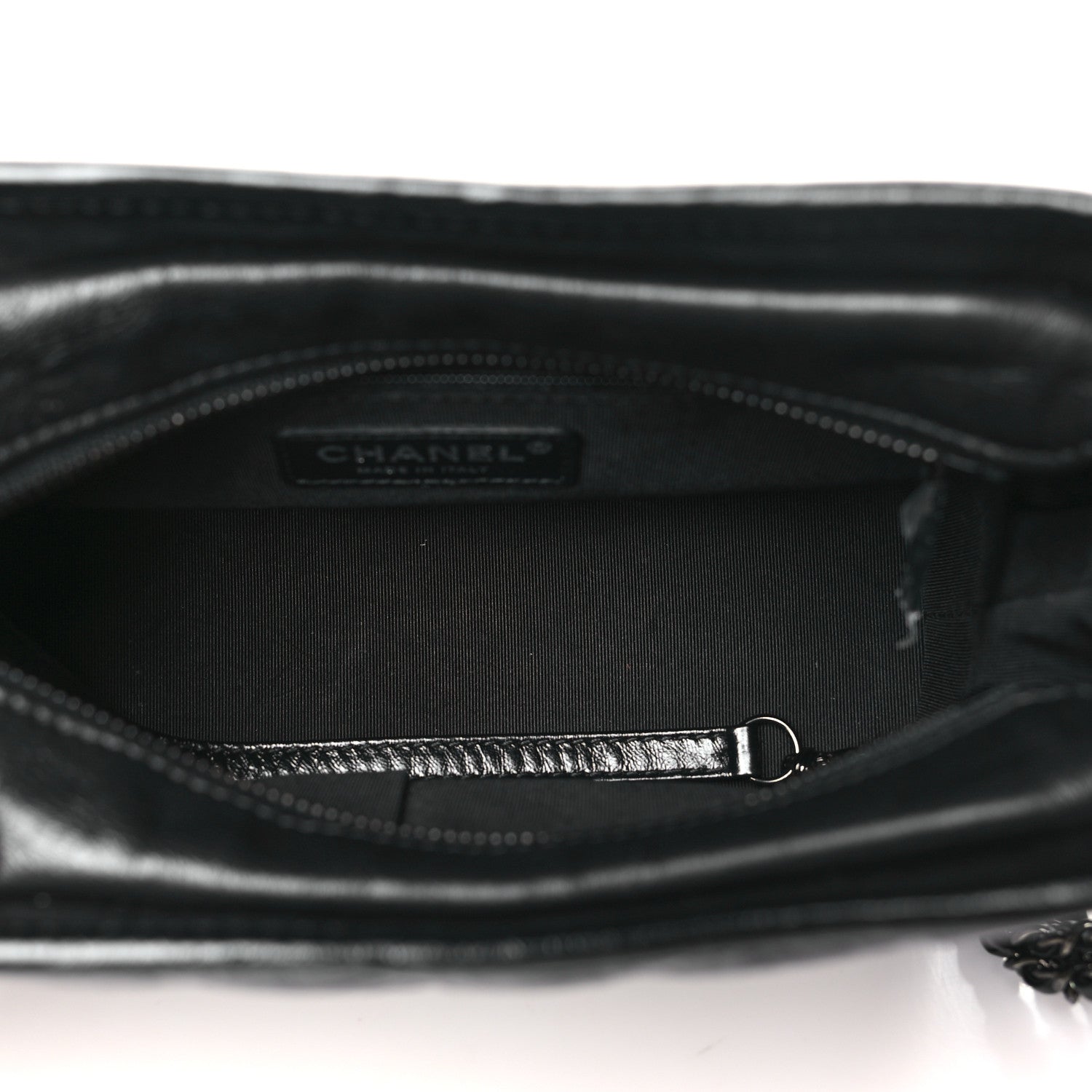 Aged Calfskin Chevron Quilted Small Gabrielle Hobo So Black