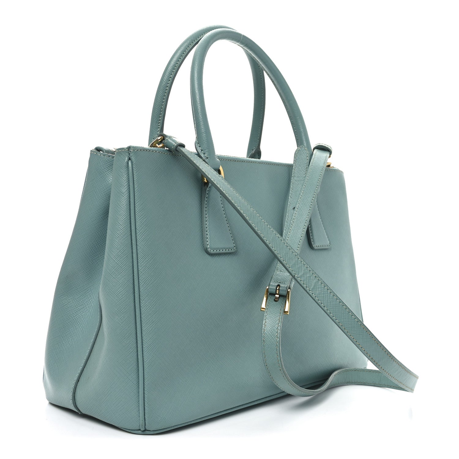 Saffiano Lux Galleria Small Double Zip Tote Turchese
