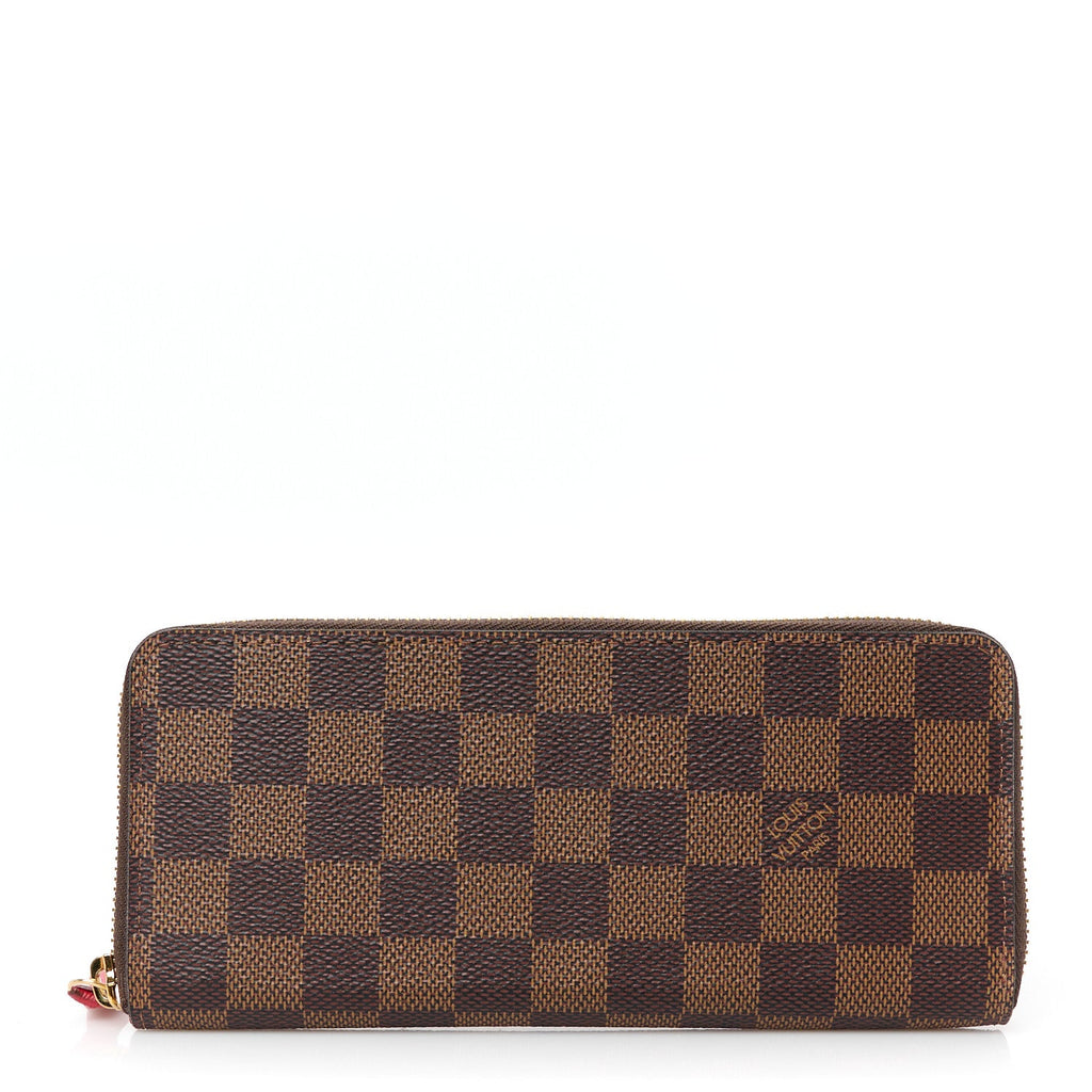 Damier Ebene Clemence Wallet Cherry