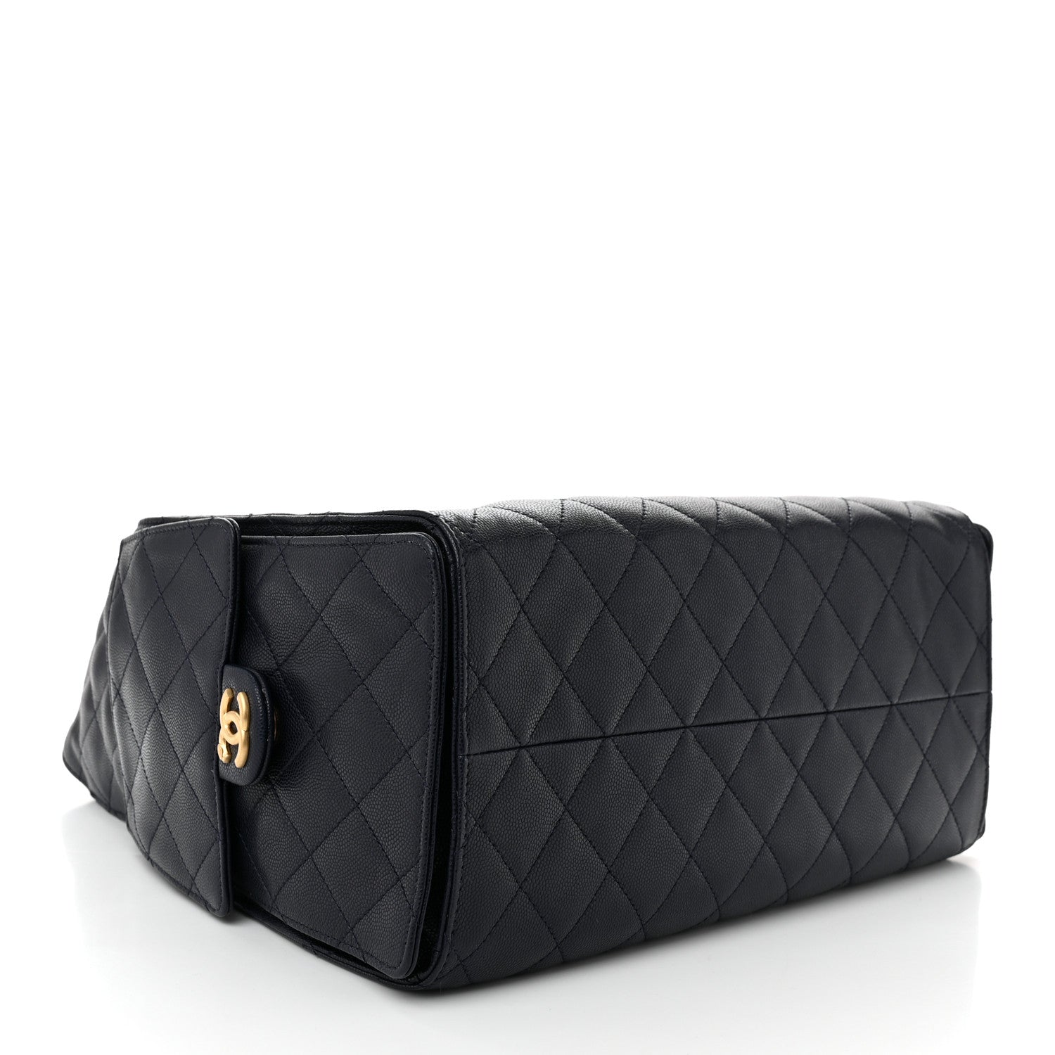 Caviar Quilted Medium Chanel 25 Handbag Dark Navy