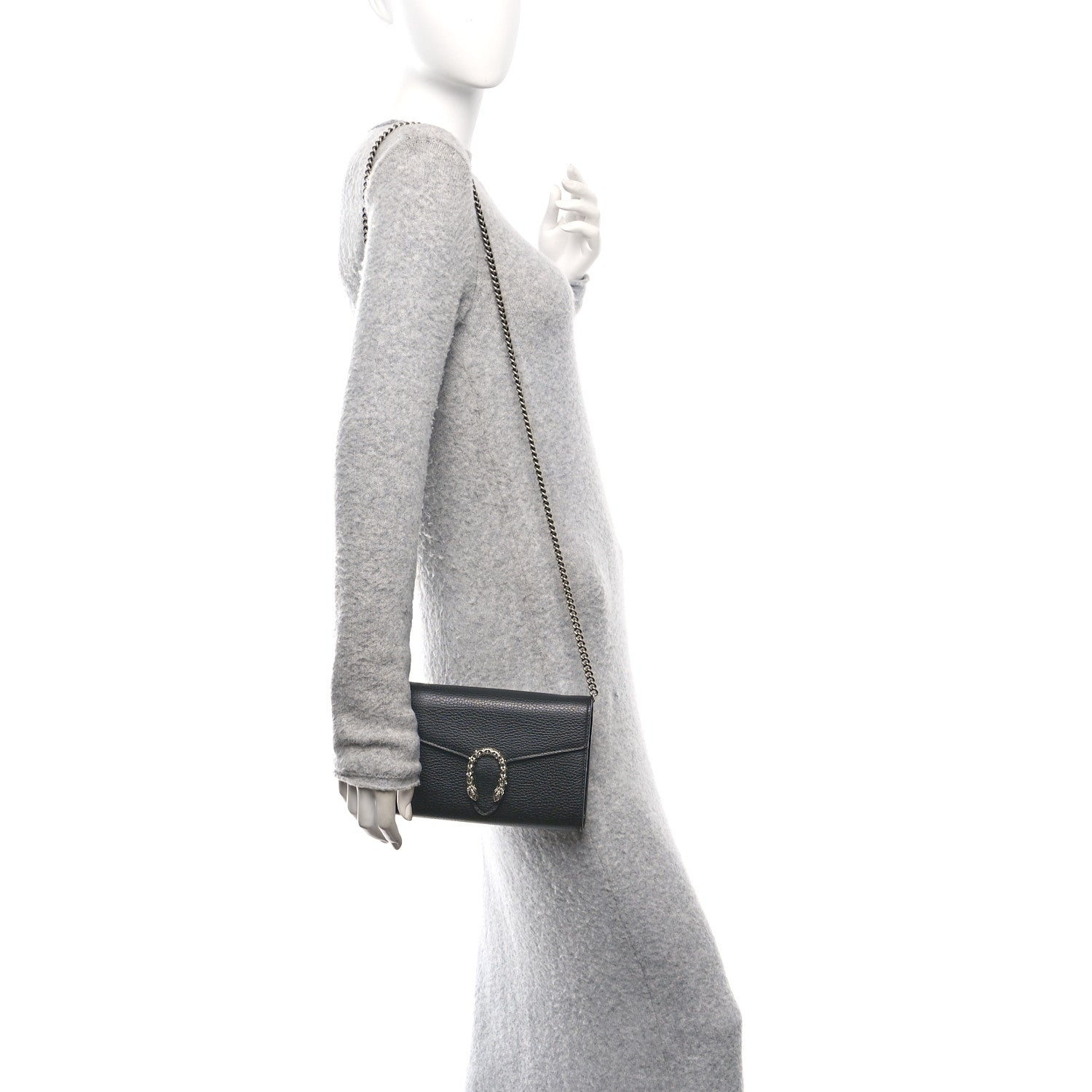 Calfskin Mini Dionysus Chain Wallet Black